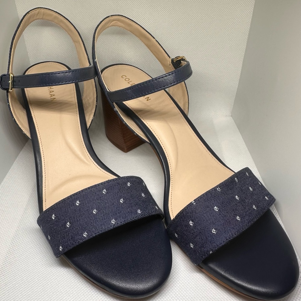 Cole Haan Blue Heels Elegant Design Heel High Is 2.5” - NEW